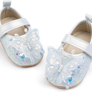 HsdsBebe Baby Girls Mary Jane Flats Non Slip Soft Sole Bowknot Princess Wedding Dress Shoes Toddler First Walkers Infant Newborn Baptism Crib Shoes